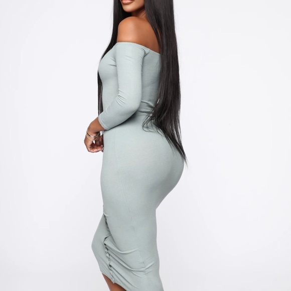 Fashion Nova Sage Bodycon Dress - Picture 5 of 11